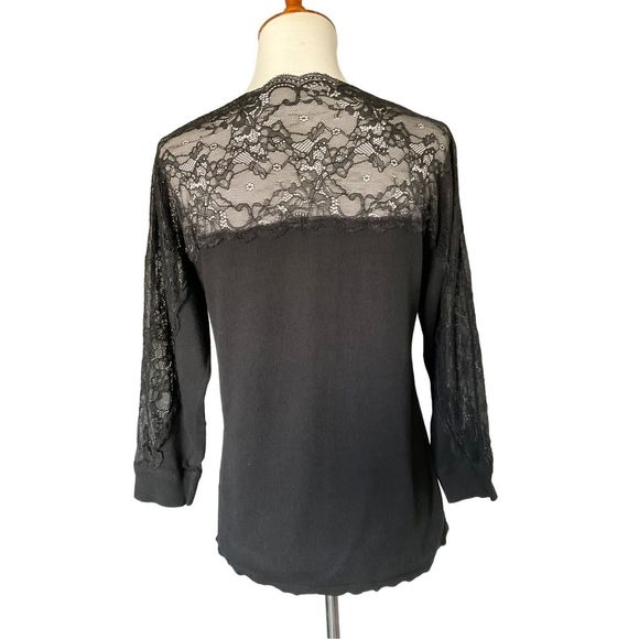 Roz & Ali Lace Black Lace top with sweater bottom - Picture 6 of 9